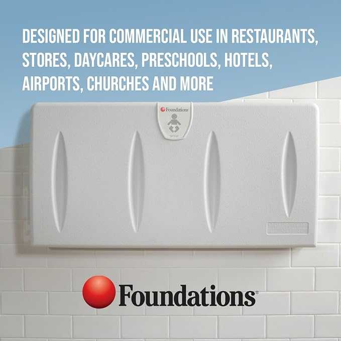 Foundations Classic Horizontal Wall-Mounted Baby Changing Station - Image 4