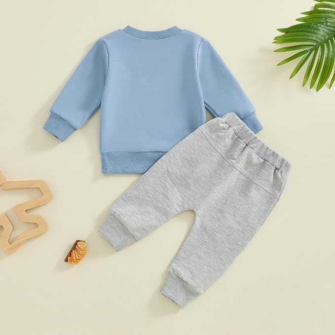 Toddler Baby Boy Fall Winter Outfit Long Sleeve Letter Print Sweatshirts and - Image 3