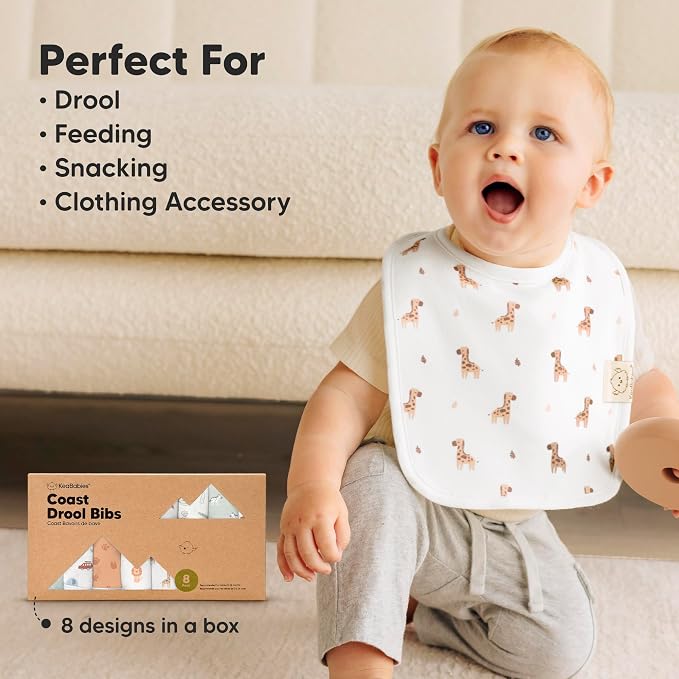 KeaBabies 8-Pack Organic Baby Bibs - Image 8