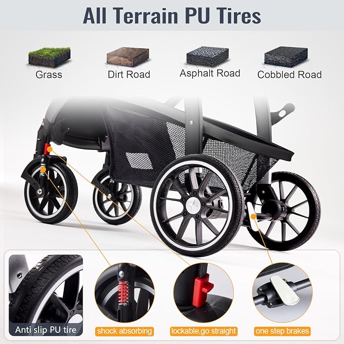Baby Stroller, 2-in-1 Reversible ToddlerSeat - Image 5