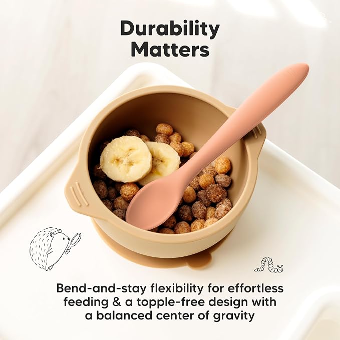 KeaBabies Silicone Baby Spoons, Self Feeding 6-12 months - Image 7