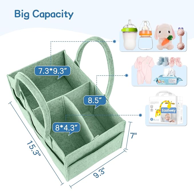 Maliton Baby Diaper Caddy, Nursery Storage Bin & Car Organizer - Image 2