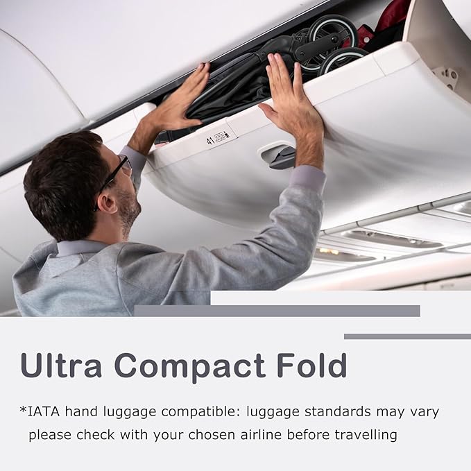 INFANS Ultra-Compact Fold Airplane Ready Travel Stroller, One-Hand Gravity Fold - Image 4