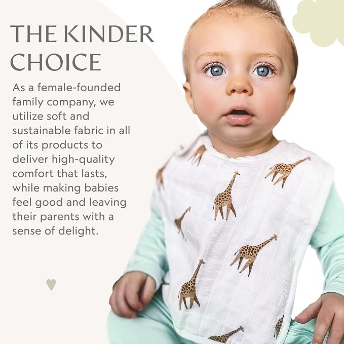 Bamboo Little Bamboo Viscose Baby Bib Set, Giraffe & Zebra - Image 7