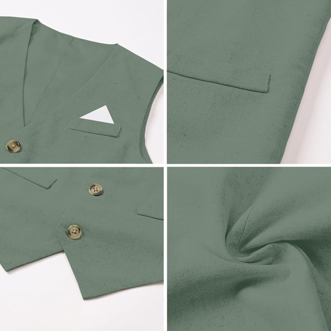 SANGTREE Boys Cotton Linen Suit Formal Set Baby Clothes Boy Gentleman Wedding - Image 4