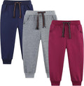 3 Pack Boy's and Girl's Fleece Pull on Jogger Sweatpant by Funnymore