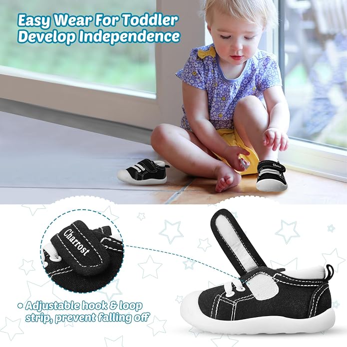 Baby Walking Shoes Toddler Girl Boy Soft Sole Breathable Cotton Canvas Shoes - Image 2