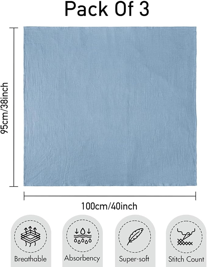 GLLQUEN BABY Muslin Swaddle Blankets, Baby Swaddle Blanket Unisex, Baby - Image 6