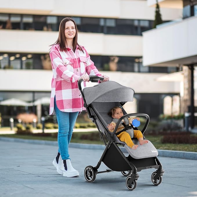 INFANS Ultra-Compact Fold Airplane Ready Travel Stroller, One-Hand Gravity Fold - Image 2