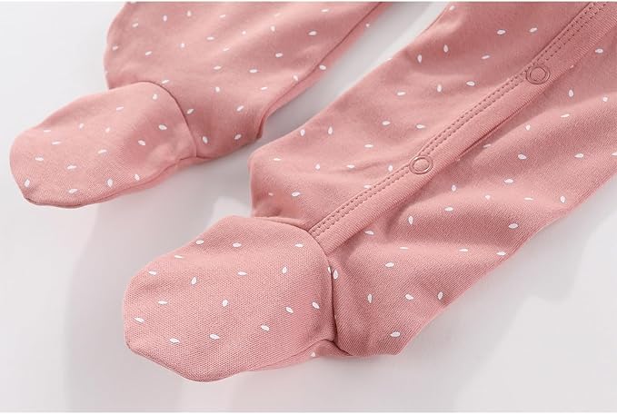 Unisex Baby Boy Girl Footies Rompers Cotton Long Sleeve 3 Pack Infant Jumpsuits - Image 6