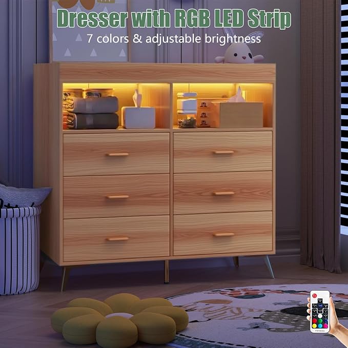 Changing Table Dresser with Drawers, Baby Dresser with Changing Table Top - Image 6