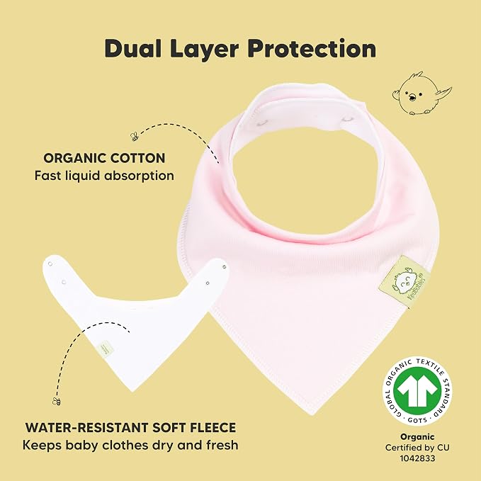 8-Pack Organic Baby Bandana Bibs - Image 2