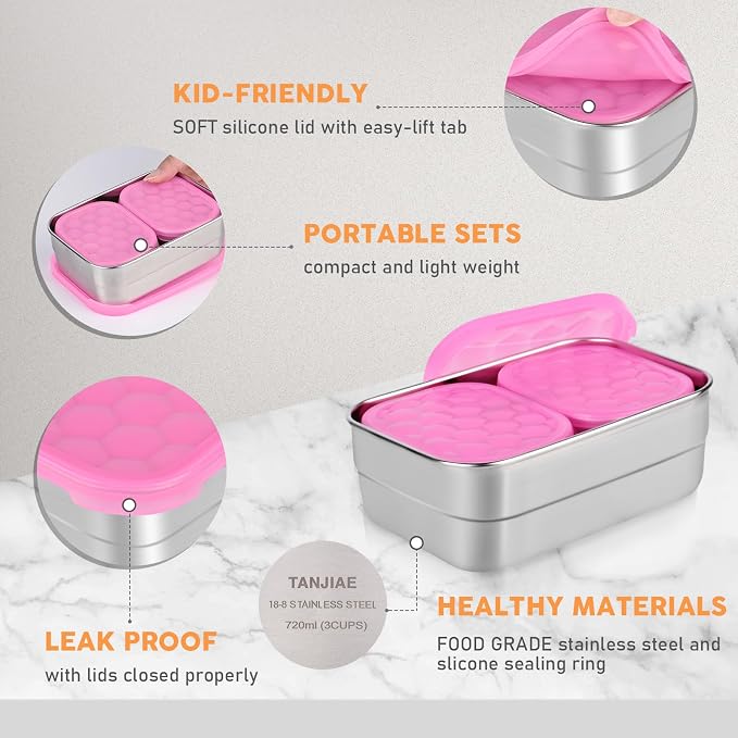 Small Stainless Steel Lunch Containers - Image 3