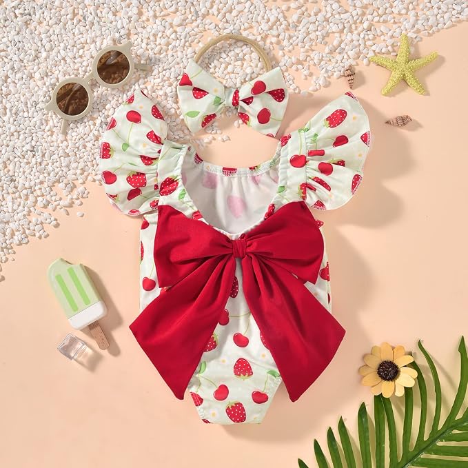 Toddler Girl Baby Ruffles Mermaid Fish Scale Swimsuit One Piece Swimwear - Image 8