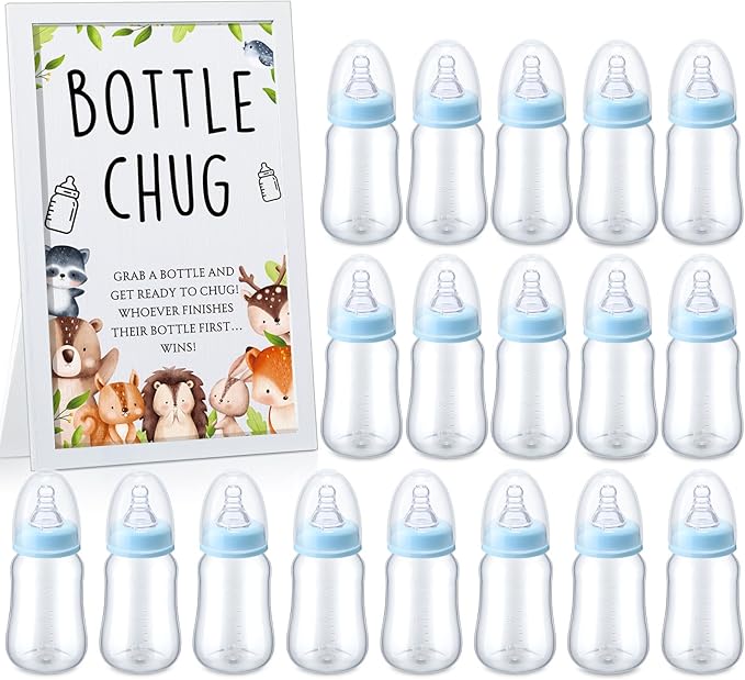 Roowest Bottle Chug Baby Shower Game Favors Including Woodland Animal Theme by Roowest