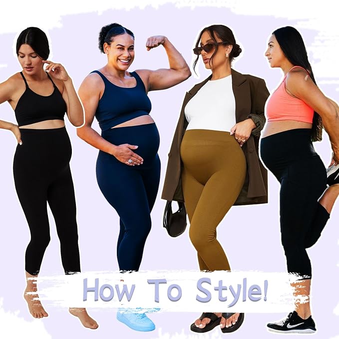 GROTEEN 3 Pack Women's Maternity Leggings - Image 4