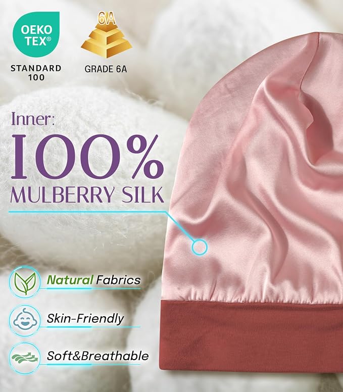OLESILK Silk Baby Bonnet for 0-6 Months - Image 2