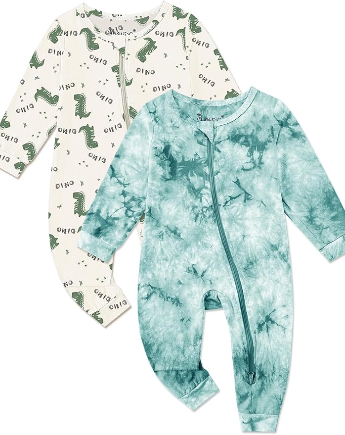 Jimonda Baby Girls Boys Footless Pajamas, Rayon From Bamboo Pjs 2 Way Zipper by JimondaBaby