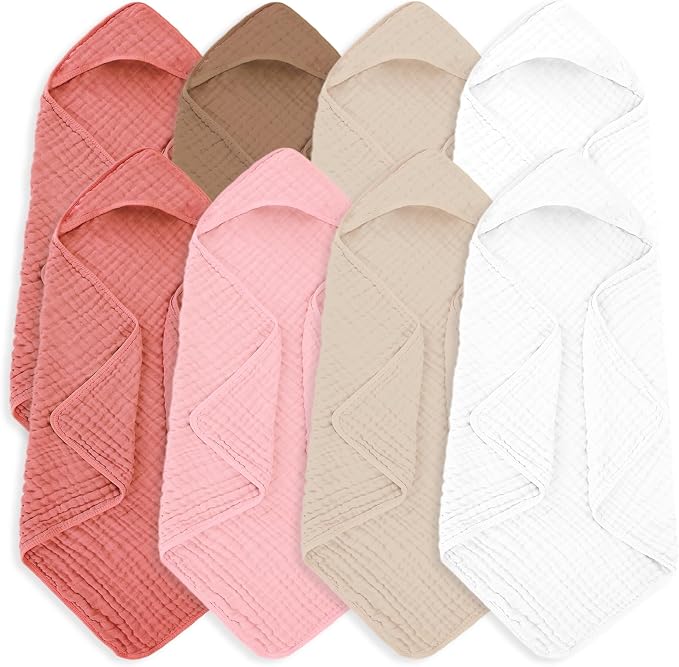 Muslin Hooded Baby Towels 100% Cotton ，Super Soft Muslin Baby Bath Towel - Image 8