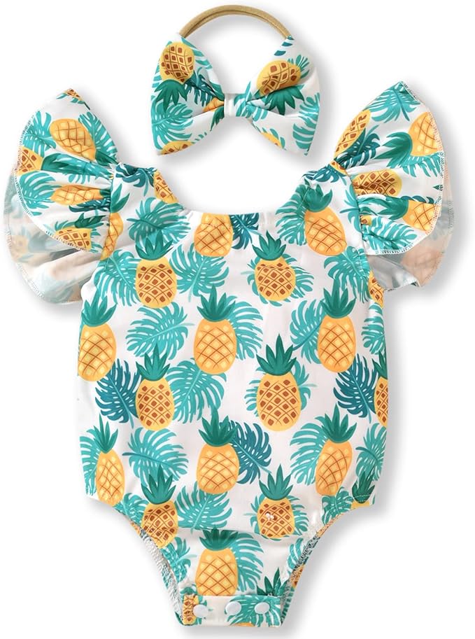 Toddler Girl Baby Ruffles Mermaid Fish Scale Swimsuit One Piece Swimwear by Hiha