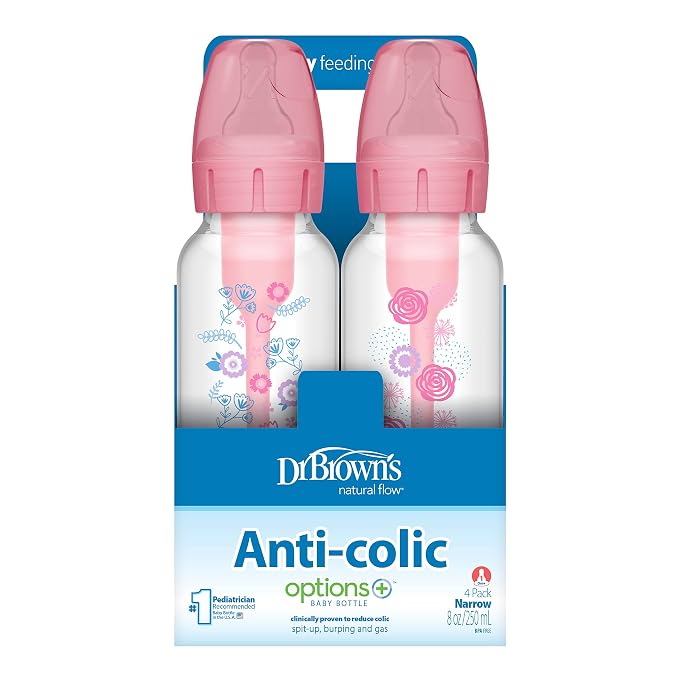 Dr. Brown's Natural Flow Anti-Colic Options+ Narrow Baby Bottle, 8 oz/250 mL - Image 7