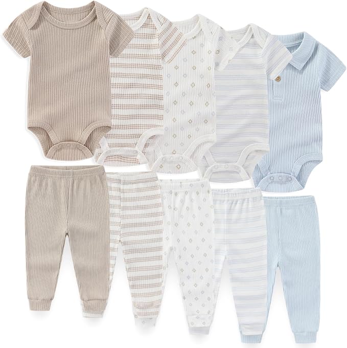 Unisex Baby Boy Girl Pants Sets 10 pack Cotton Casual New born Clothes Comfort by JELYLOVE