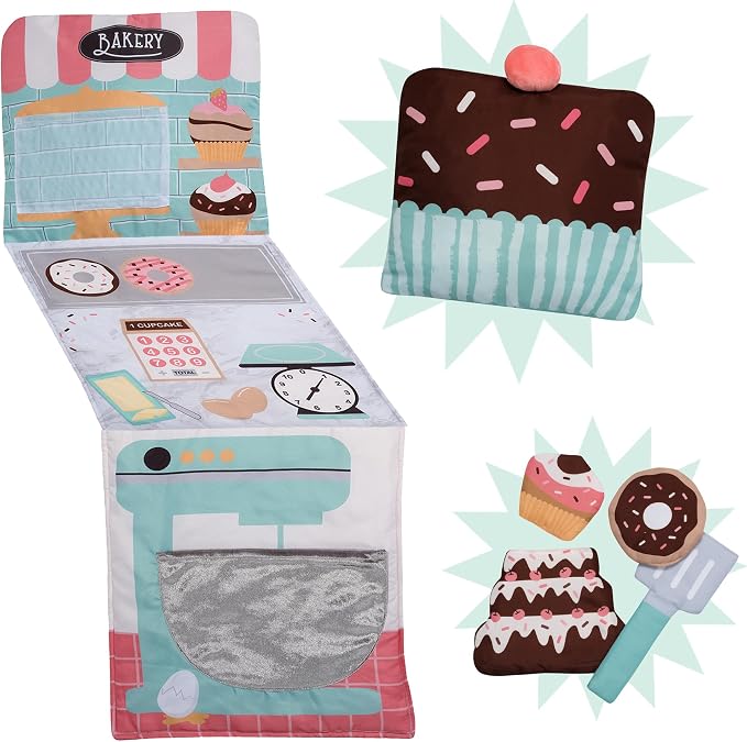 Lambs & Ivy Interactive 2-n-1 Soft Toddler Cupcake/Bakery Pillow Play Set by LambsIvy