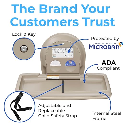 Koala Kare Surface-Mounted Horizontal Baby Changing Station, Model KB300-00 - Image 8