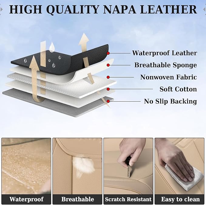 Coverado Seat Covers, Car Seat Covers Front Seats, Car Seat Protector Waterproof - Image 8
