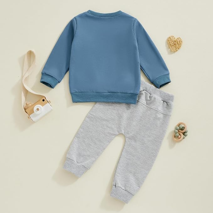 Toddler Baby Boy Fall Winter Outfit Long Sleeve Letter Print Sweatshirts and - Image 3