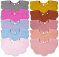 Baby Bibs Muslin Bibs for Baby Girl Boy for Drooling and Teething 10 Pack by DOSMINE