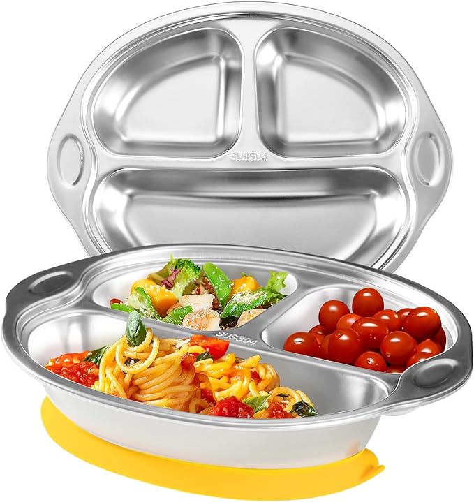 Stainless Steel Baby Suction Plates: Divided Plates by MrsChou