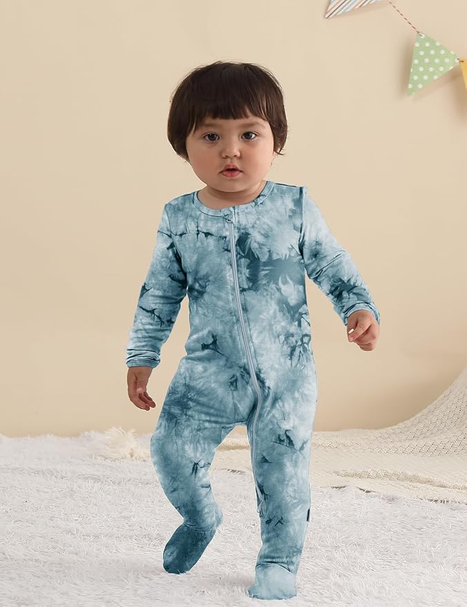 Jimonda Baby Girls Boys Footed Pajamas, Rayon From Bamboo, 2 Way Zipper Long - Image 7