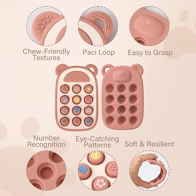 Moonkie Silicone Press Phone Teething Toy - Image 4