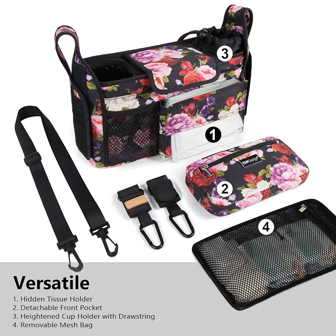 TOPDesign Universal Baby Stroller Organizer, Stroller Caddy - Image 2
