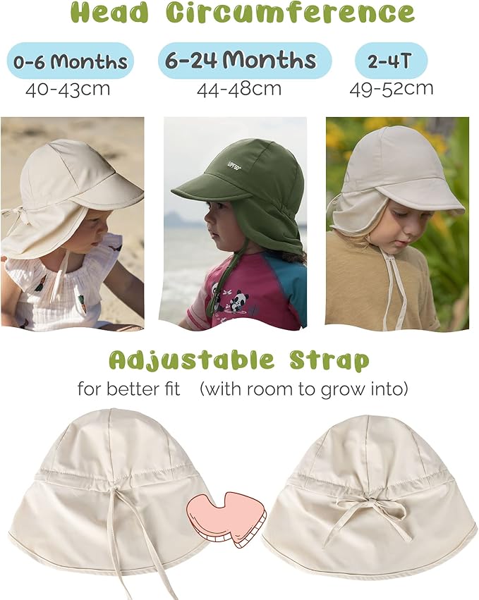 FURTALK Baby Sun Hat Girls and Boys Summer Beach Swim Hat Essentials UPF 50+ - Image 6