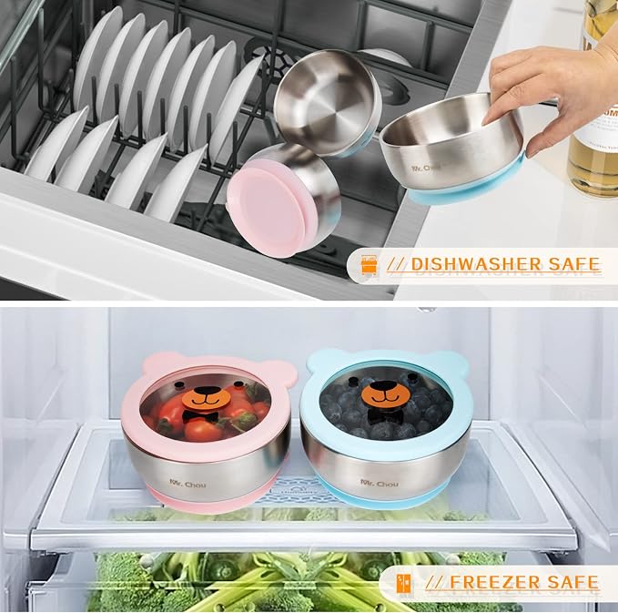 MR. CHOU Food-Grade Stainless Steel Baby Bowls - Image 5