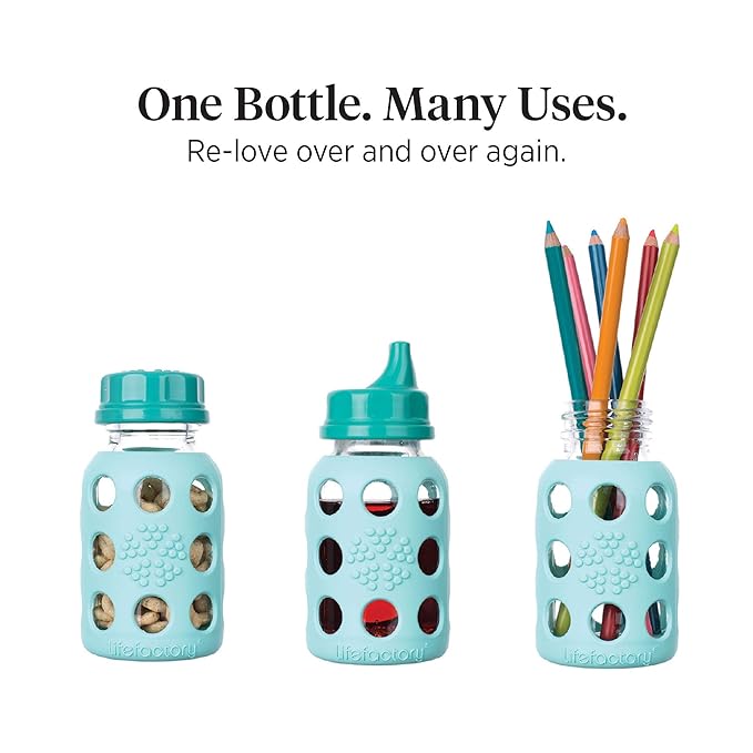 Lifefactory Baby Bottle Starter Set 12-Piece | 4 oz Mint & Lavender, 9 oz Kale - Image 5