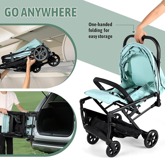 Lightweight Stroller, One-Hand Fold Compact Travel Stroller from Birth to 55 lbs - Image 3