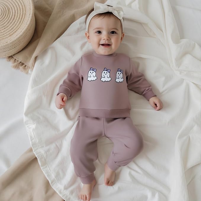 Fernvia Toddler Baby Girl Clothes 3 6 9 12 18 24 Months Fall Outfits Solid Long - Image 3