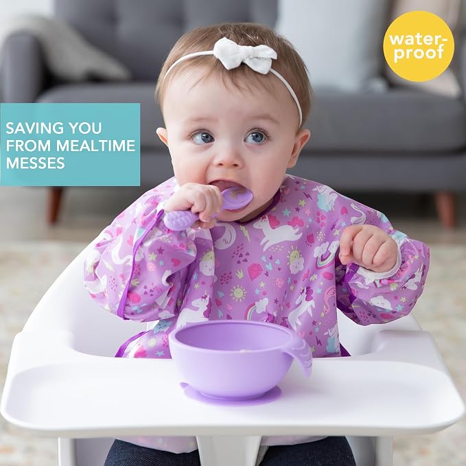 Bumkins Sleeved Bib for Girl or Boy, Baby and Toddler for 6-24 Mos Essential - Image 2