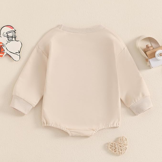 VISGOGO Newborn Infant Baby Boy Girls Oversized Romper Little Dude Sweater - Image 4