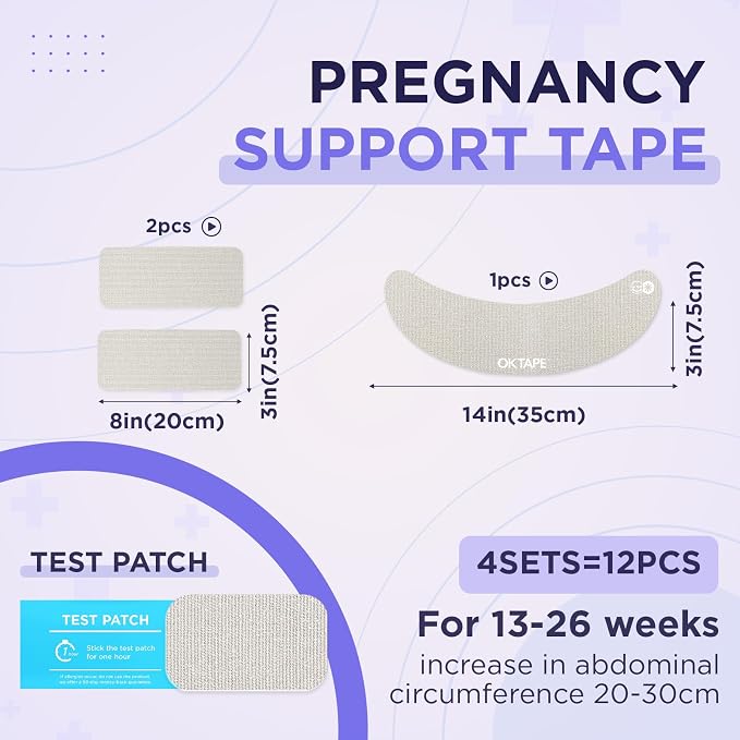 OK TAPE Pregnancy Belly Tape, Hypoallergenic Precut Belly Band Support - Image 8