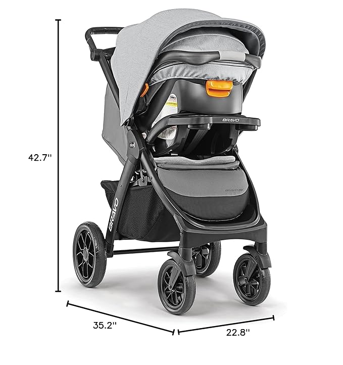 Chicco Bravo LE Trio Travel System, Bravo LE Quick-Fold Stroller - Image 15