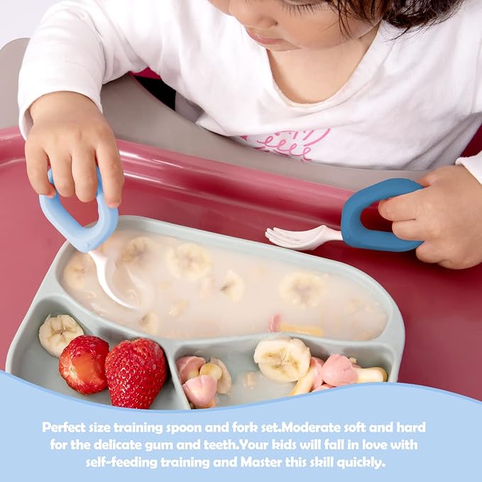 Baby Self Feeding Training Spoon and Fork Set - Image 5