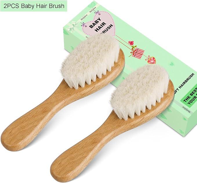 Baby Hair Brush, Wooden Baby Hair Brush - Image 2