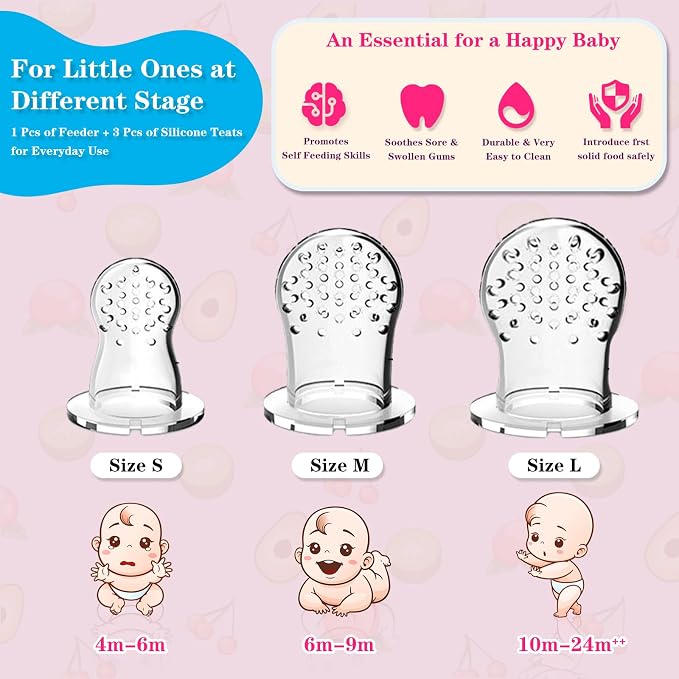 Baby Solids/Frozen Fruit Feeder Pacifier, Infant Teether Toy 4M+, BPA-Free - Image 3