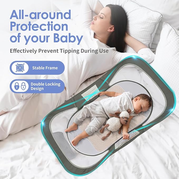 Portable Baby Bassinet Travel Baby Bed, Baby Cribs Travel Pod - Image 3