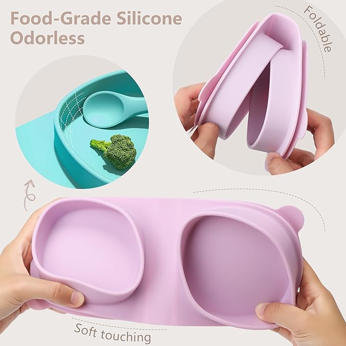 Silicone Foldable Novelty Dinner Plates, Suction Plates - Image 4