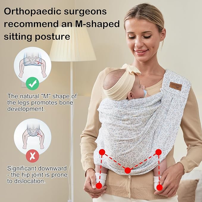 Baby Sling Carrier Newborn, Adjustable Easy Wearing Baby Nursing Warp Sling - Image 5